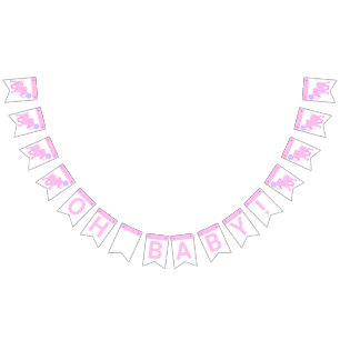 Pink Circus Cute Elephant Baby Shower Oh Baby Bunting