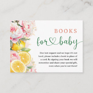 Pink Citrus Baby Shower Books For Baby Enclosure Card