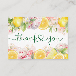 Pink Citrus Baby Shower Flat Thank You Card