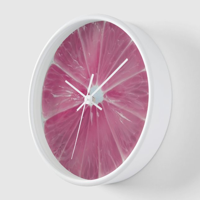 Pink citrus fruit clock (Angle)