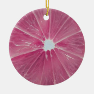 Pink citrus fruit earrings ceramic tree decoration