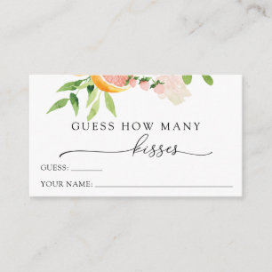 Pink Citrus Guess How Many Kisses Enclosure Card