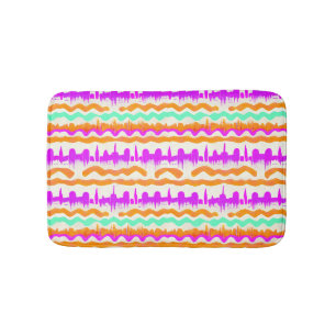 Pink City Urban Mural Graffiti Street Art Pattern Bath Mat