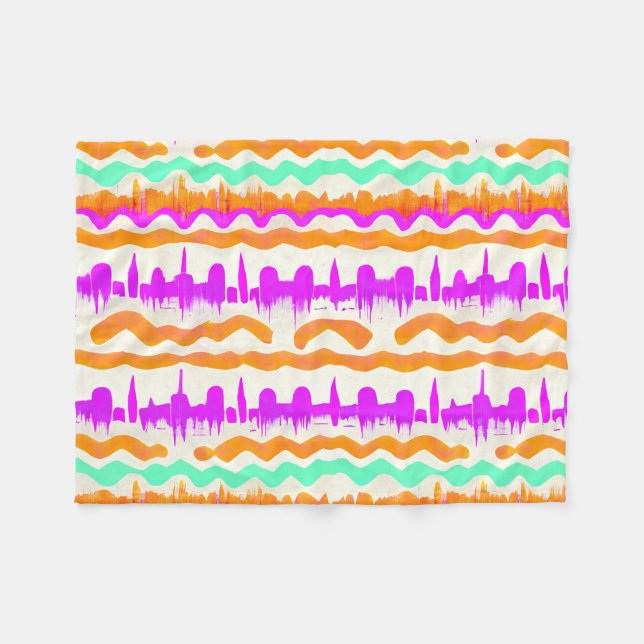 Pink City Urban Mural Graffiti Street Art Pattern Fleece Blanket (Front (Horizontal))