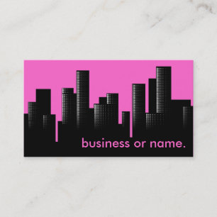 pink cityscape business card