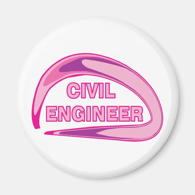 Pink Civil Engineer Golf Balls Magnet (Front)