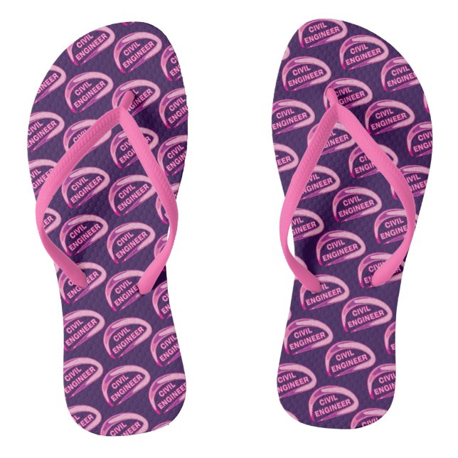Pink Civil Engineer Jandals (Footbed)