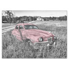 Pink Classic Car Decoupage Tissue Paper