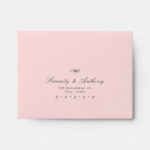Pink Classic Elegance Script Simple wedding RSVP Envelope