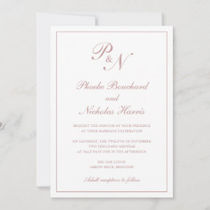 Pink Classic Elegant Wedding Invitation
