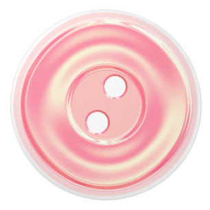 Pink classic sewing button ceramic knob
