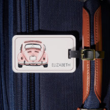 Pink Classic Vintage Buggy Bug Car Personalised