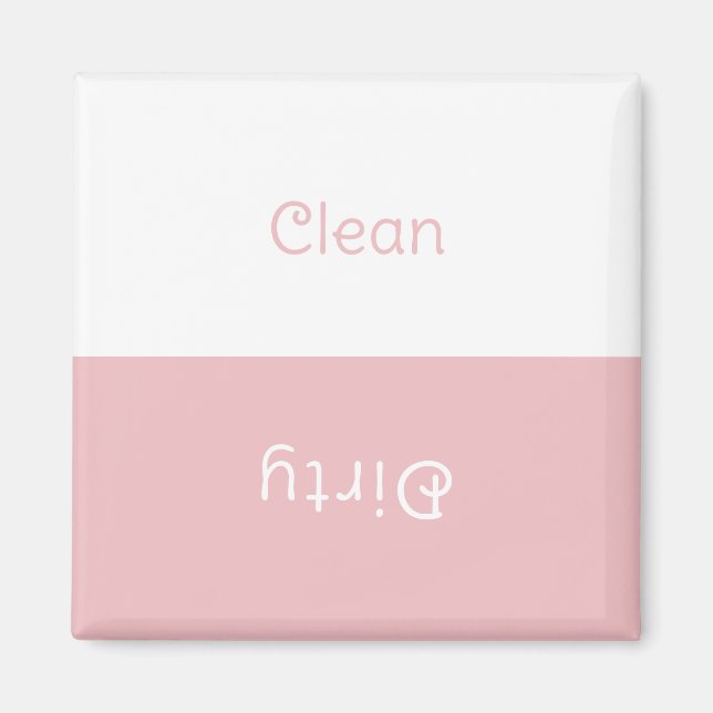 Pink Clean Dirty Dishwasher Sign Magnet (Front)