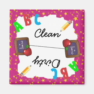 Pink Clean & Dirty School Chalkboard Magnet