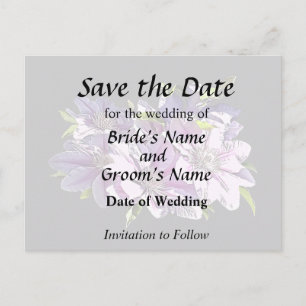 Pink Clematis Announcement Postcard