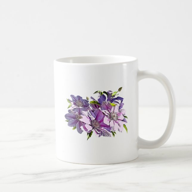 Pink Clematis Coffee Mug (Right)