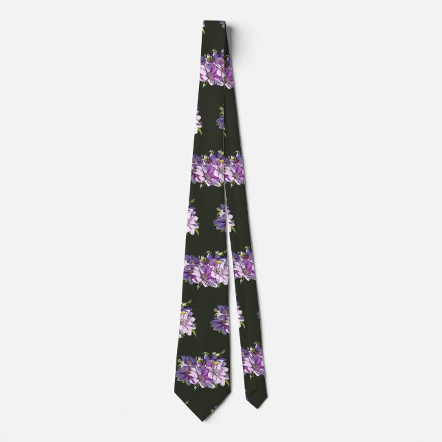 Pink Clematis Tie (Front)