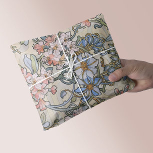 Pink Clematis Vine Alphonse Mucha Tissue Paper