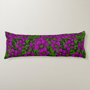 Pink Clematis vine Body Cushion