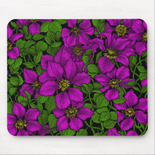 Pink Clematis vine Mouse Pad