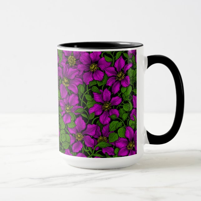 Pink Clematis vine Mug (Right)