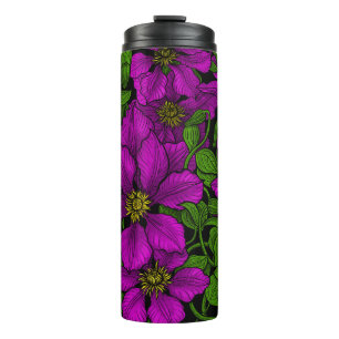 Pink Clematis vine Thermal Tumbler