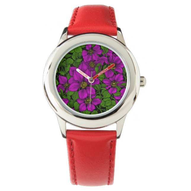 Pink Clematis vine Watch (Front)