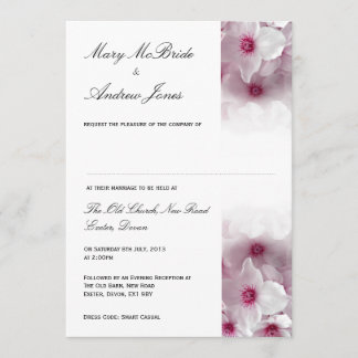 Pink Clematis - Wedding Invitation