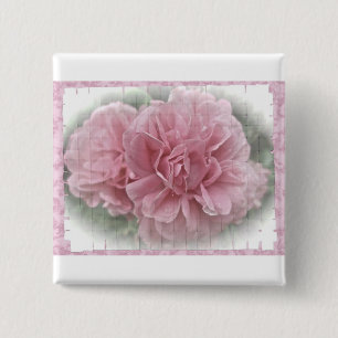 Pink Climbing Rose Blossoms 15 Cm Square Badge