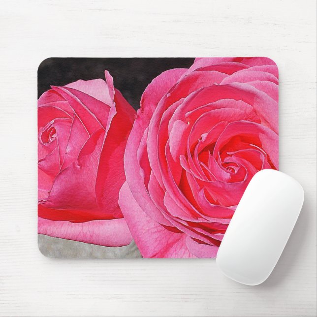 Pink Climbing Roses Mouse Pad (With Mouse)