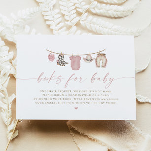 Pink Clothesline Little Cowgirl Books for Baby Invitation
