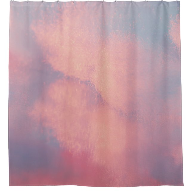 Pink cloud shower curtain (Front)