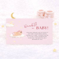 Pink Cloud Star Baby Girl Shower Book Request