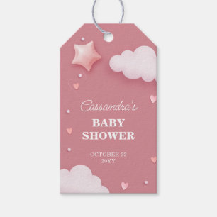 Pink Cloud Theme Baby Shower Thank You Favour Gift Tags