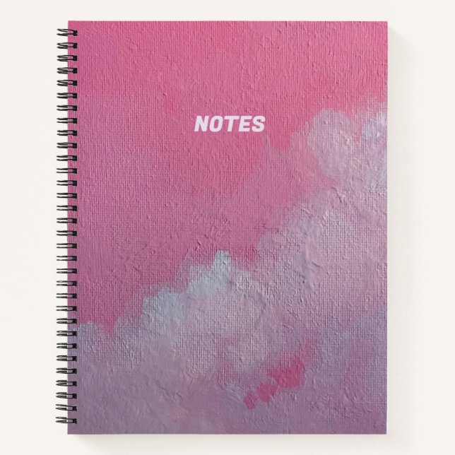 Pink Clouds cotton candy notebook original art (Front)