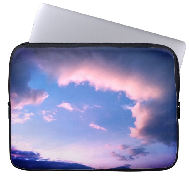 Pink clouds laptop sleeve (Front)