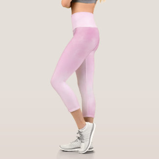 Pink clouds pattern capri leggings
