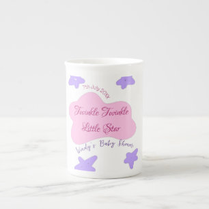 pink clouds twinkle Twinkle Little Star baby showe Bone China Mug
