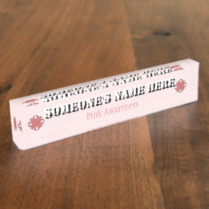 Pink Clover Ribbon by Kenneth Yoncich Nameplate