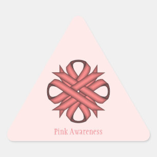 Pink Clover Ribbon by Kenneth Yoncich Triangle Sticker
