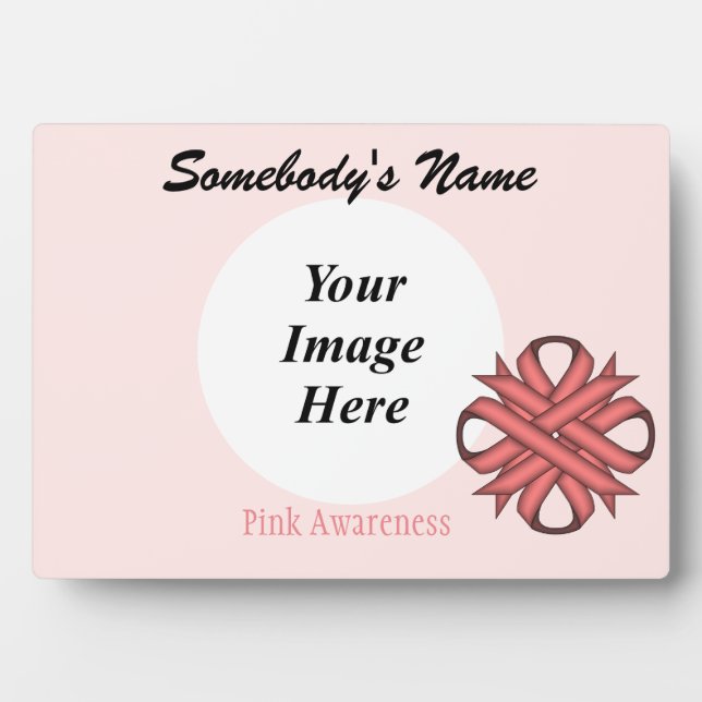 Pink Clover Ribbon Template by Kenneth Yoncich Plaque (Front)