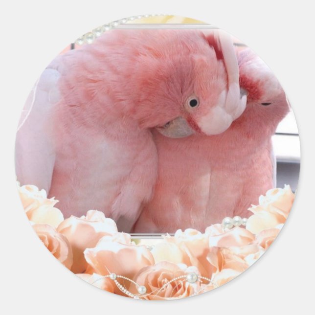 Pink Cockatoos Stickers (Front)