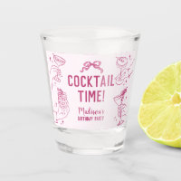 Pink Cocktail Party Retro Birthday Favours