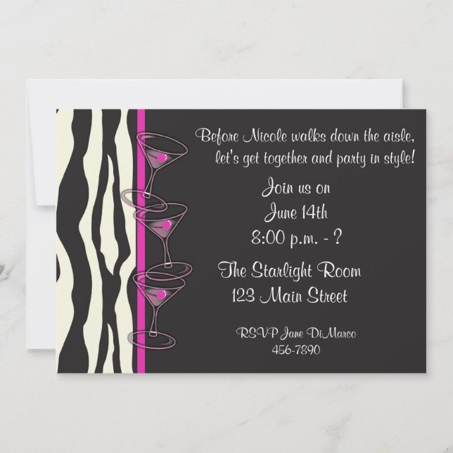 Pink Cocktails Party Invitation (Front)