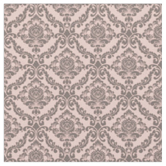 Pink & Cocoa Damask Fabric