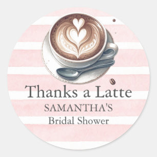 Pink Coffee Bridal Shower Theme Stickers