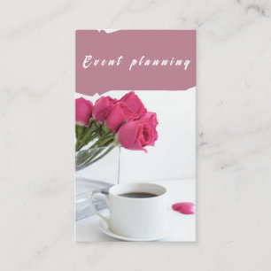 Pink Coffee Event Planning Modern Business card