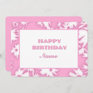 Pink Color Me Daisies Birthday Card