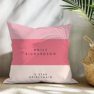 Pink Colorblock  bridesmaid  Cushion