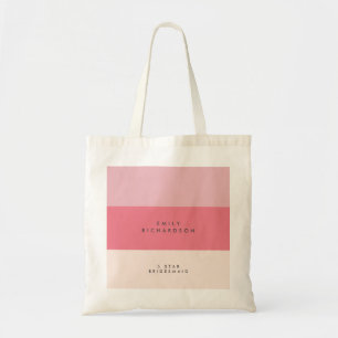 Pink Colorblock  bridesmaid  Tote Bag
